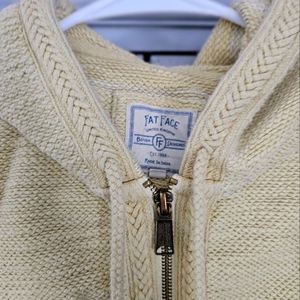 FatFace butter yellow zipup knitt sweater.